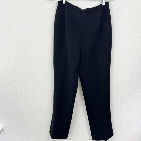 Valentino Womens Dress Pants Size 10 Silk Wool Blend Made In Italy Black - Picture 1 of 7